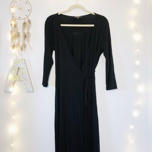 Lulu’s Black Wrap Maxi Dress